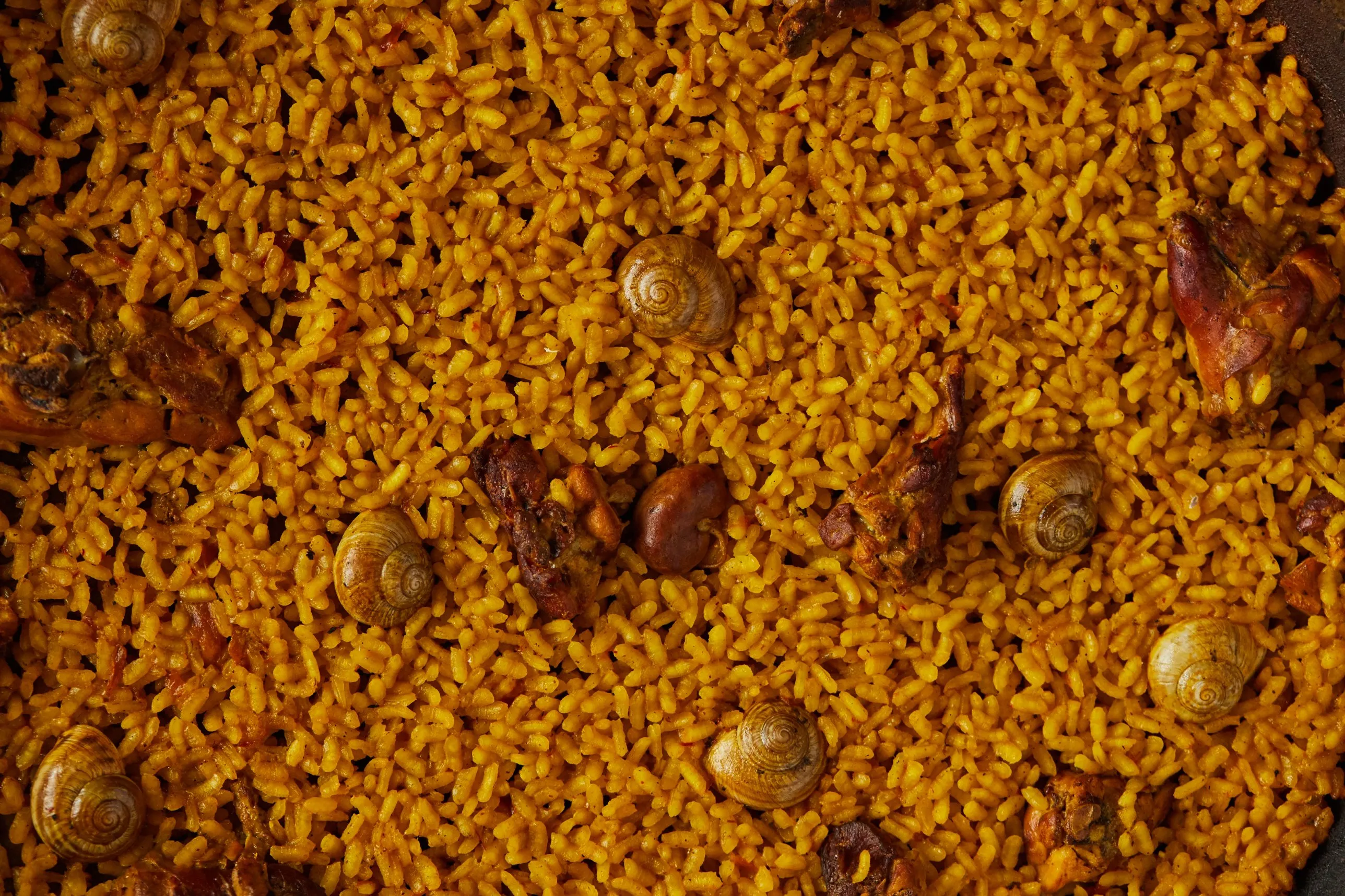 Close-up of the grains of the rabbit and snail rice